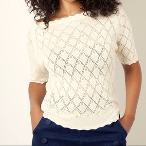 Voodoo Vixen Diamond Top in Cream size XL (US 10)